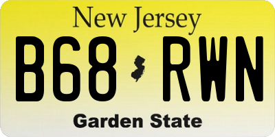 NJ license plate B68RWN