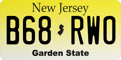 NJ license plate B68RWO