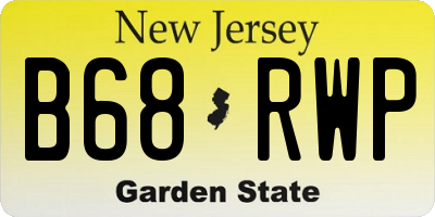 NJ license plate B68RWP