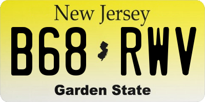 NJ license plate B68RWV