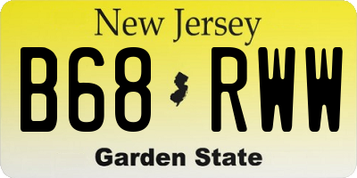 NJ license plate B68RWW