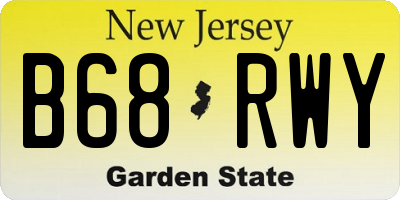 NJ license plate B68RWY