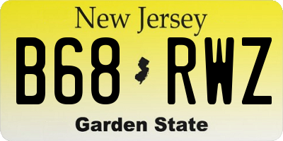 NJ license plate B68RWZ
