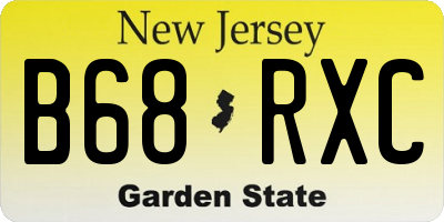 NJ license plate B68RXC