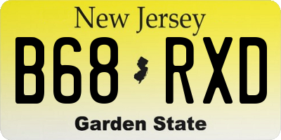 NJ license plate B68RXD