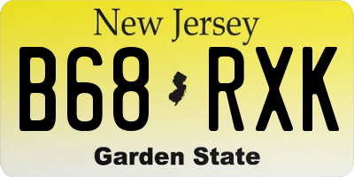 NJ license plate B68RXK