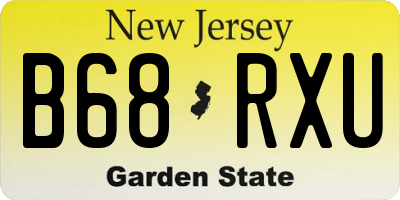 NJ license plate B68RXU