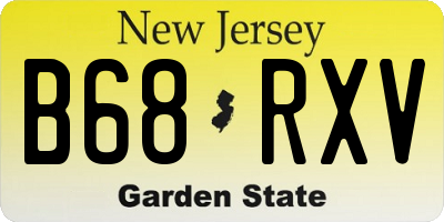 NJ license plate B68RXV
