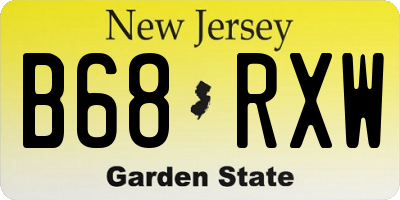 NJ license plate B68RXW