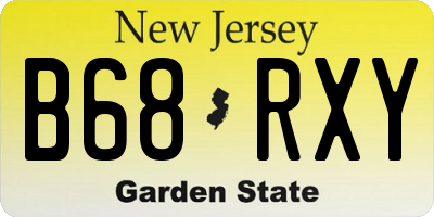 NJ license plate B68RXY