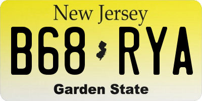 NJ license plate B68RYA