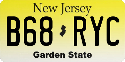 NJ license plate B68RYC