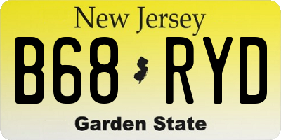 NJ license plate B68RYD