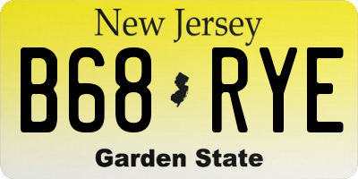 NJ license plate B68RYE