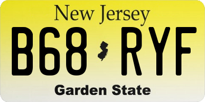 NJ license plate B68RYF