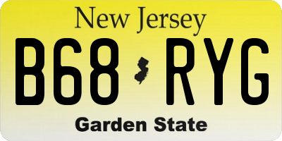 NJ license plate B68RYG