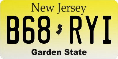 NJ license plate B68RYI