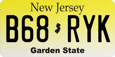 NJ license plate B68RYK