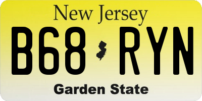 NJ license plate B68RYN
