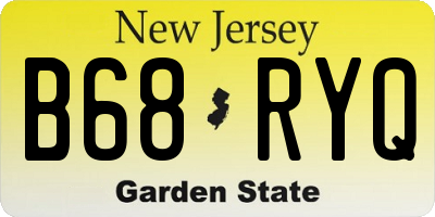NJ license plate B68RYQ