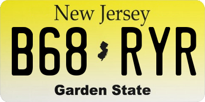 NJ license plate B68RYR