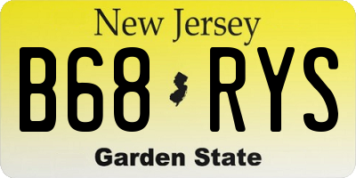 NJ license plate B68RYS