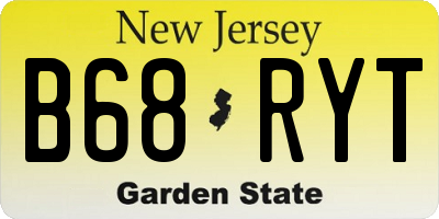NJ license plate B68RYT