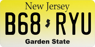 NJ license plate B68RYU