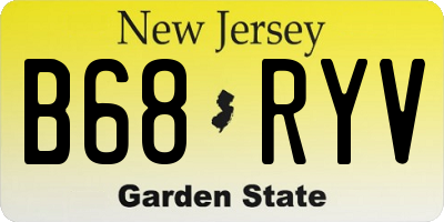NJ license plate B68RYV