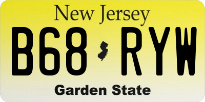 NJ license plate B68RYW