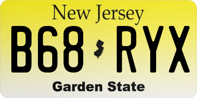 NJ license plate B68RYX