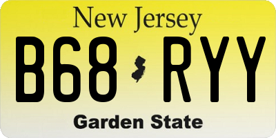 NJ license plate B68RYY