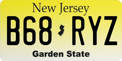 NJ license plate B68RYZ