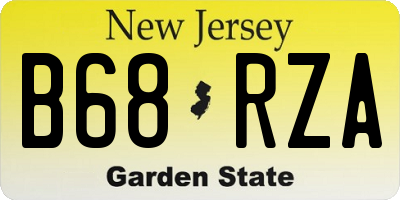 NJ license plate B68RZA