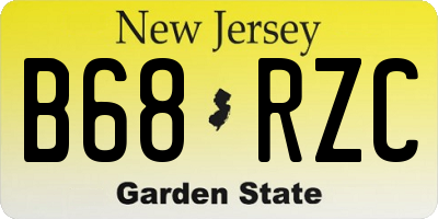 NJ license plate B68RZC