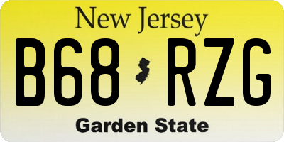 NJ license plate B68RZG