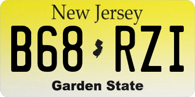 NJ license plate B68RZI