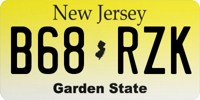 NJ license plate B68RZK