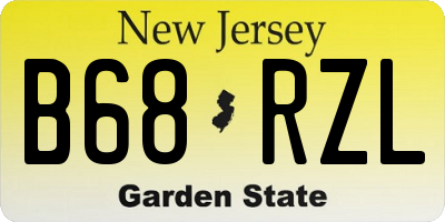 NJ license plate B68RZL