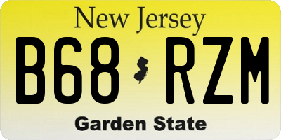 NJ license plate B68RZM