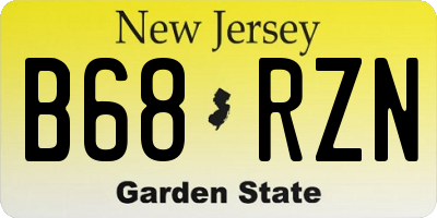 NJ license plate B68RZN