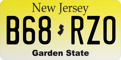 NJ license plate B68RZO
