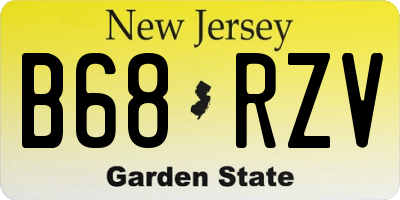 NJ license plate B68RZV