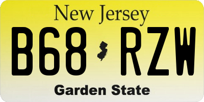 NJ license plate B68RZW