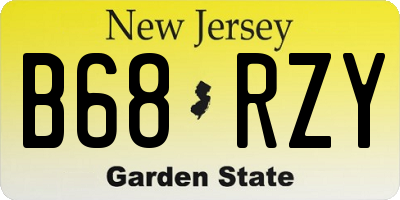 NJ license plate B68RZY