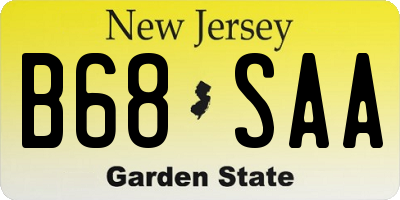 NJ license plate B68SAA