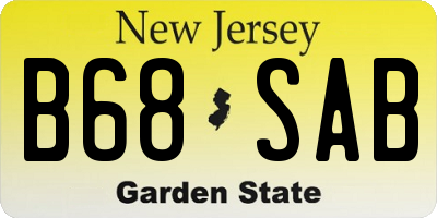 NJ license plate B68SAB
