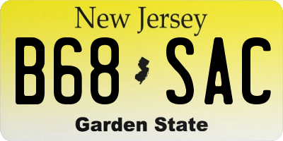 NJ license plate B68SAC