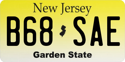 NJ license plate B68SAE
