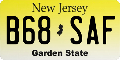 NJ license plate B68SAF